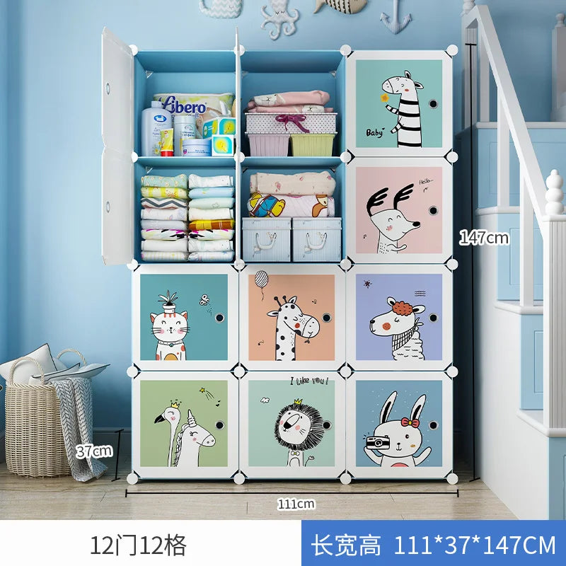 Armoire enfant en plastique – Étagères cubiques et rangement pour vêtements