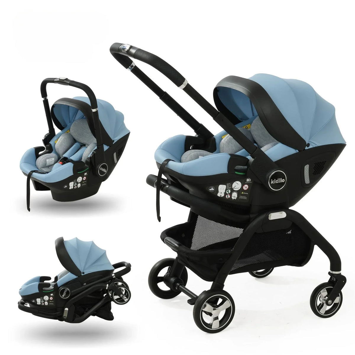 Poussette de sécurité 3 en 1 pour bébés de 0 à 2 ans
