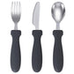 Ensemble d'alimentation pour bébé – Assiette, cuillère et fourchette en silicone
