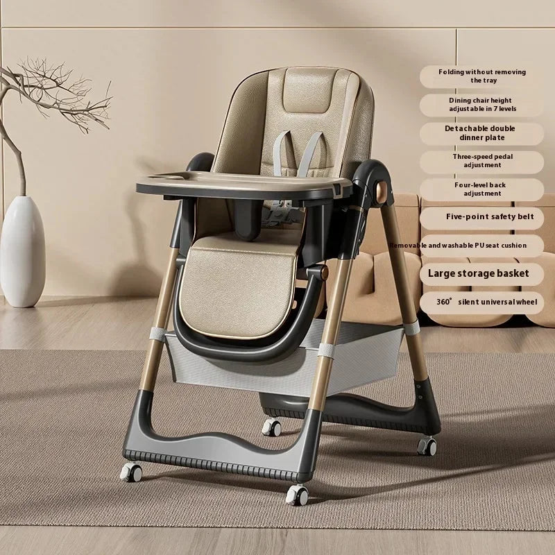 Chaise haute pliable pour bébé – Siège repas et siège de sol multifonctionnel pour enfants