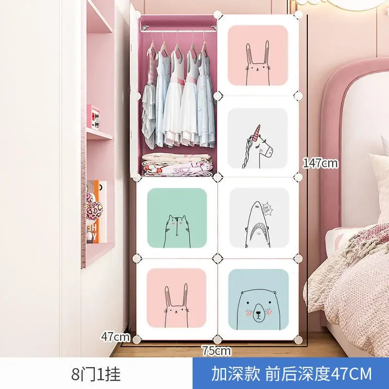 Armoire bébé en plastique – Petite armoire pour vêtements de fille