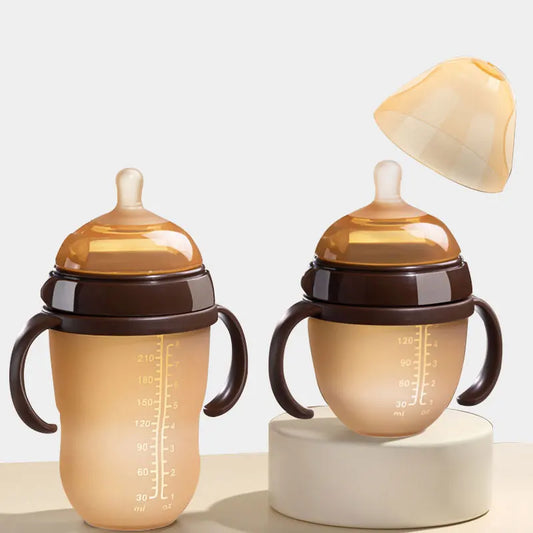 Biberon en silicone nano – 150/250 ml, avec poignée, anti-étouffement, pour bébés de 0 à 9 mois